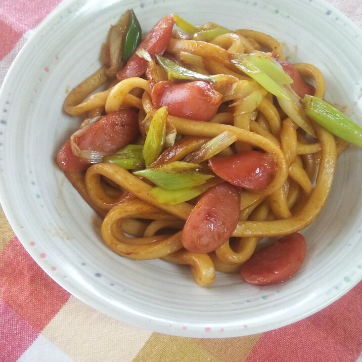 甜麺醤で☆焼きうどん